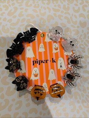 piper·k Kids Halloween Resin Hair Clip Set - Black, Orange, Clear